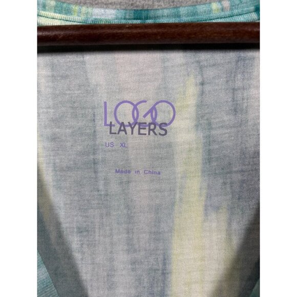 Logo Layers Tank Top Womens XL Sleeveless Loose Fit Tank Abstract - Picture 3 of 5